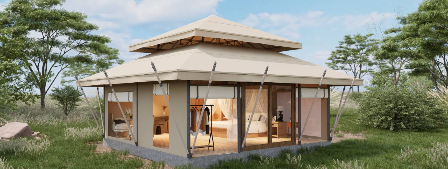 沿河户外野奢帐篷